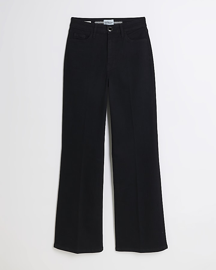 Black High Rise Wide Leg Jeans