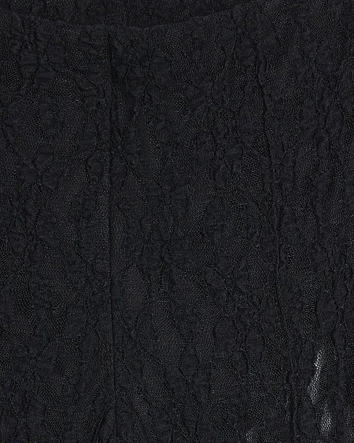 Black Lace Flared Trousers