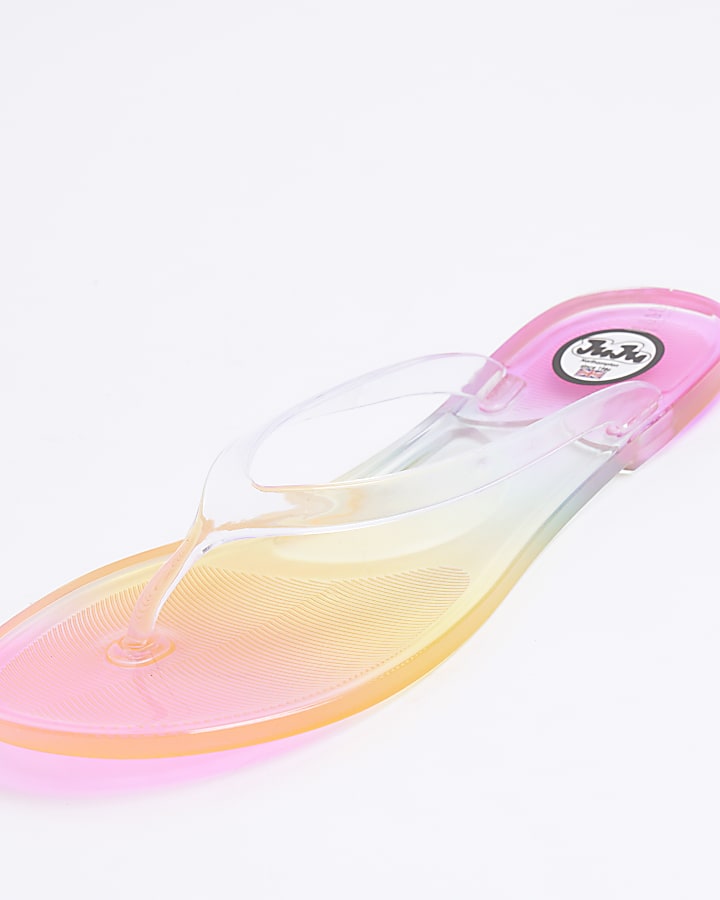 Pink ombre jelly flip flop sandals