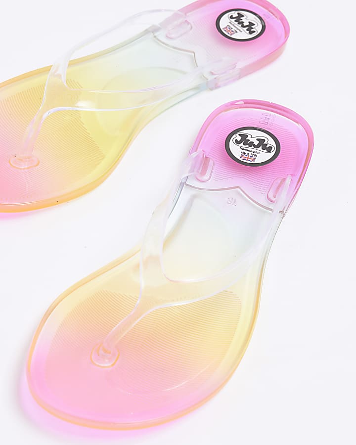 Pink ombre jelly flip flop sandals
