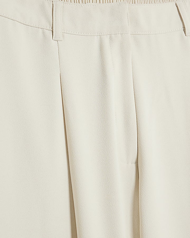 Cream Soft Wide Leg Trousers