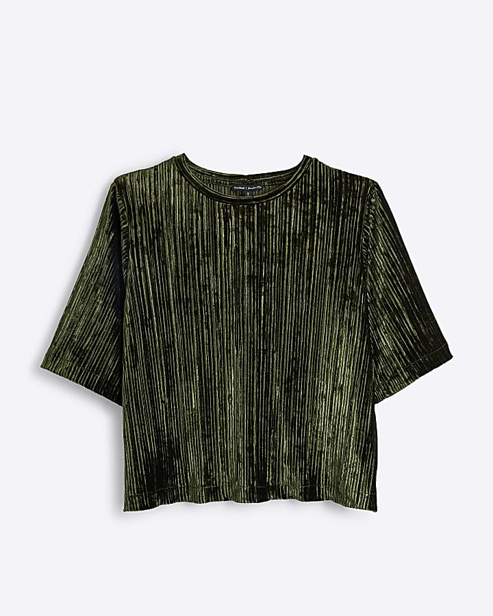 Green Velvet Plisse T-shirt