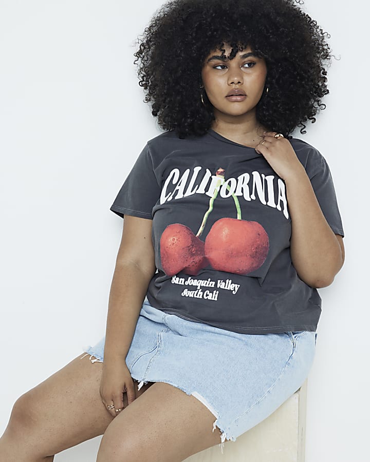 Plus Grey California Cherry T-Shirt