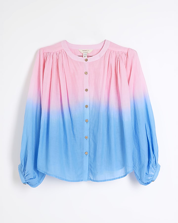 Multi Colour Dye Long Sleeve Blouse