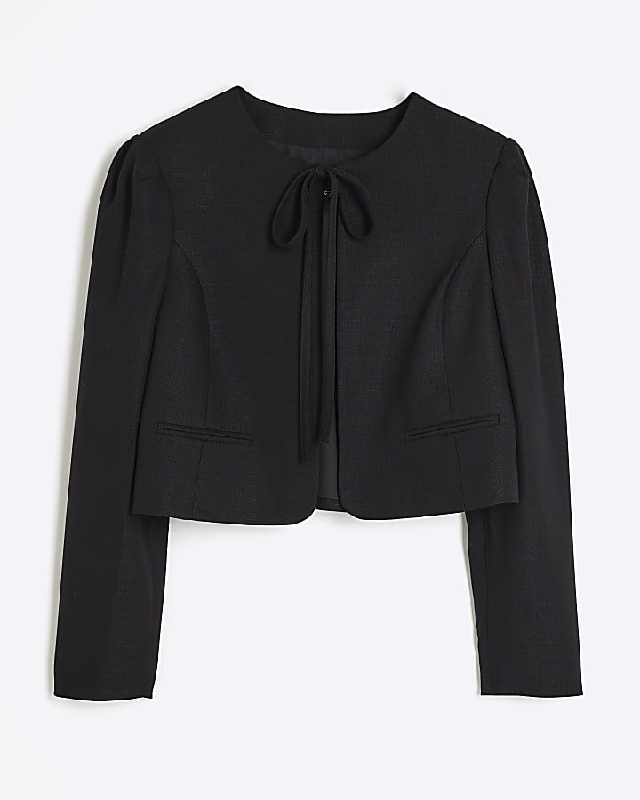 Black Tie Front Blazer