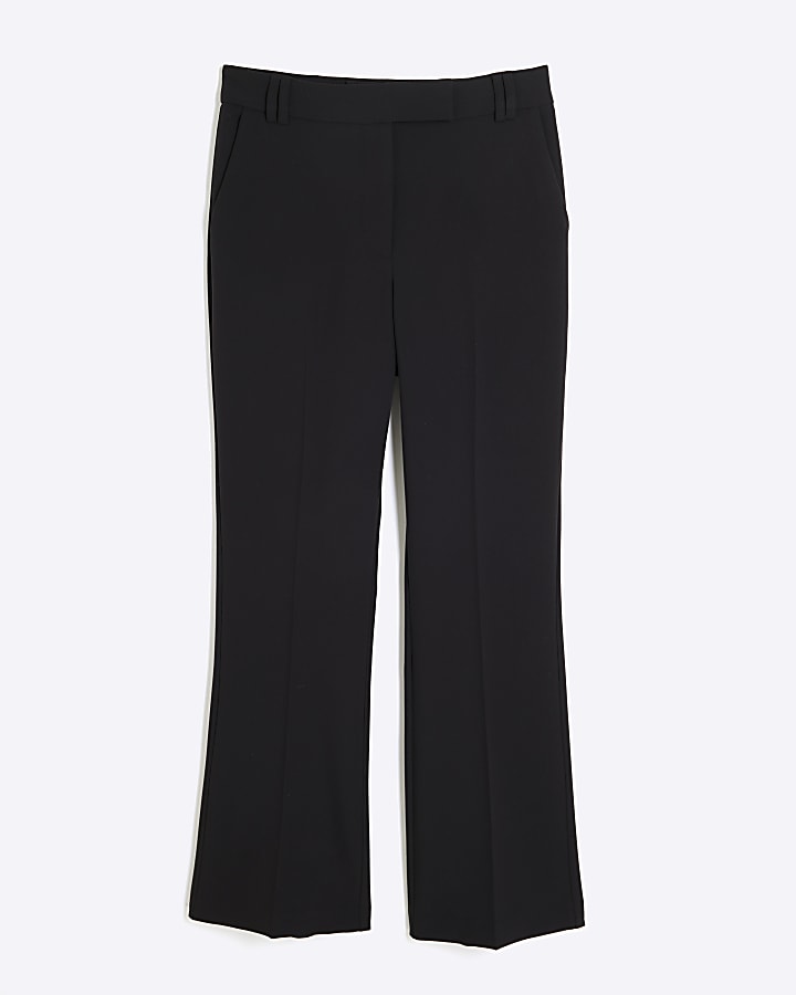 Black Slim Flared Trousers