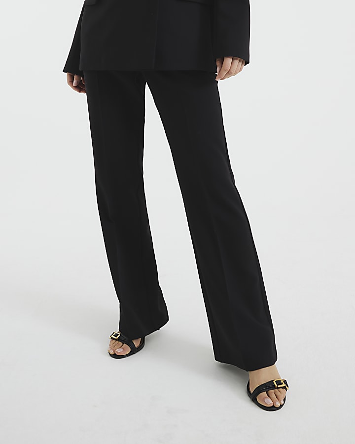 Black Slim Flared Trousers