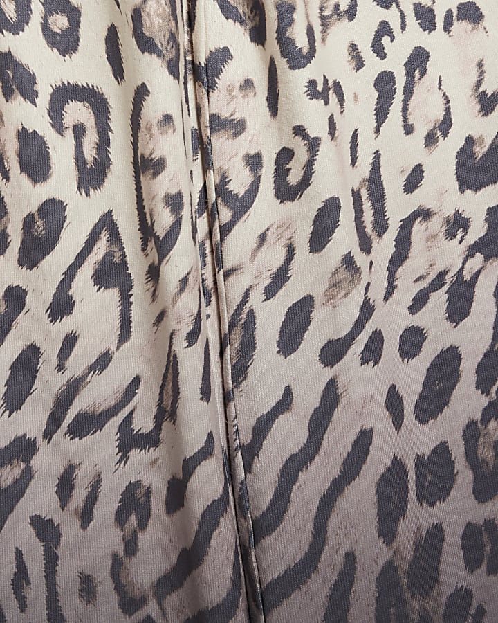 White Leopard Wide Leg Loungewear Trousers