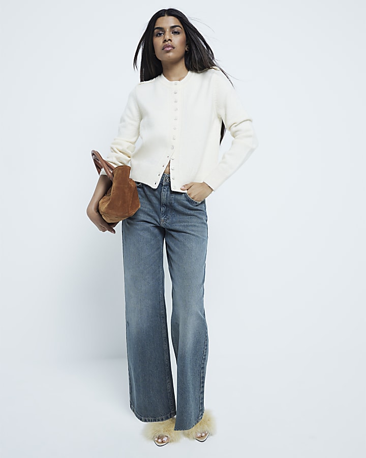 Petite Blue Denim Relaxed Straight Jeans