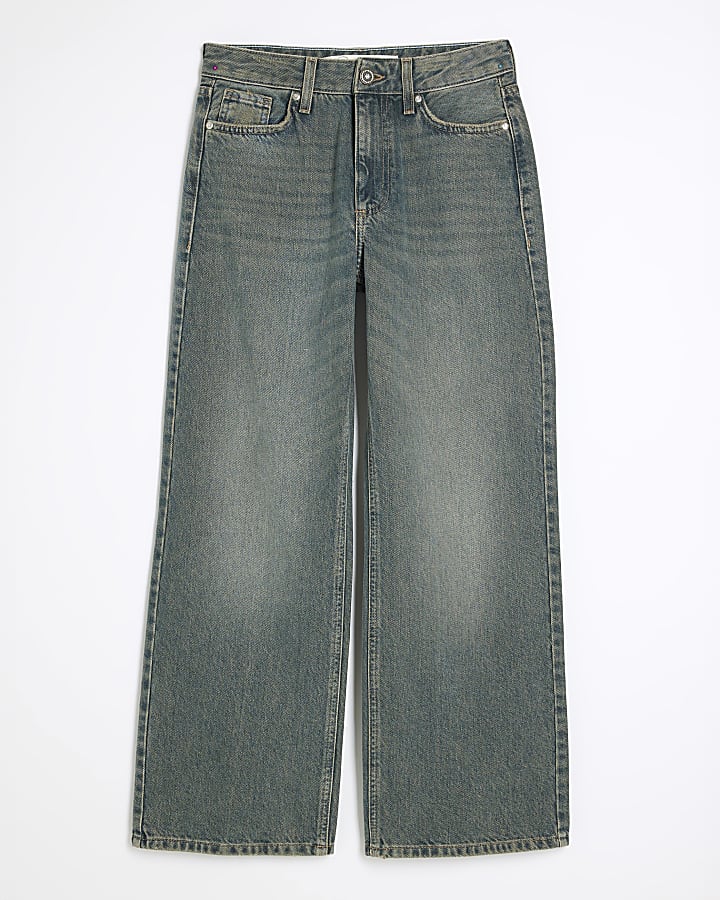 Petite Blue Denim Relaxed Straight Jeans