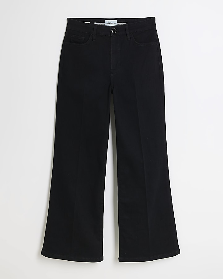 Petite Black High Rise Wide Leg Jeans