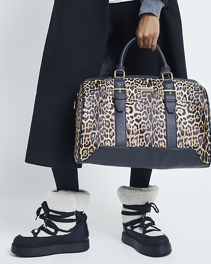 Brown Leopard Barrel Bag Bundle