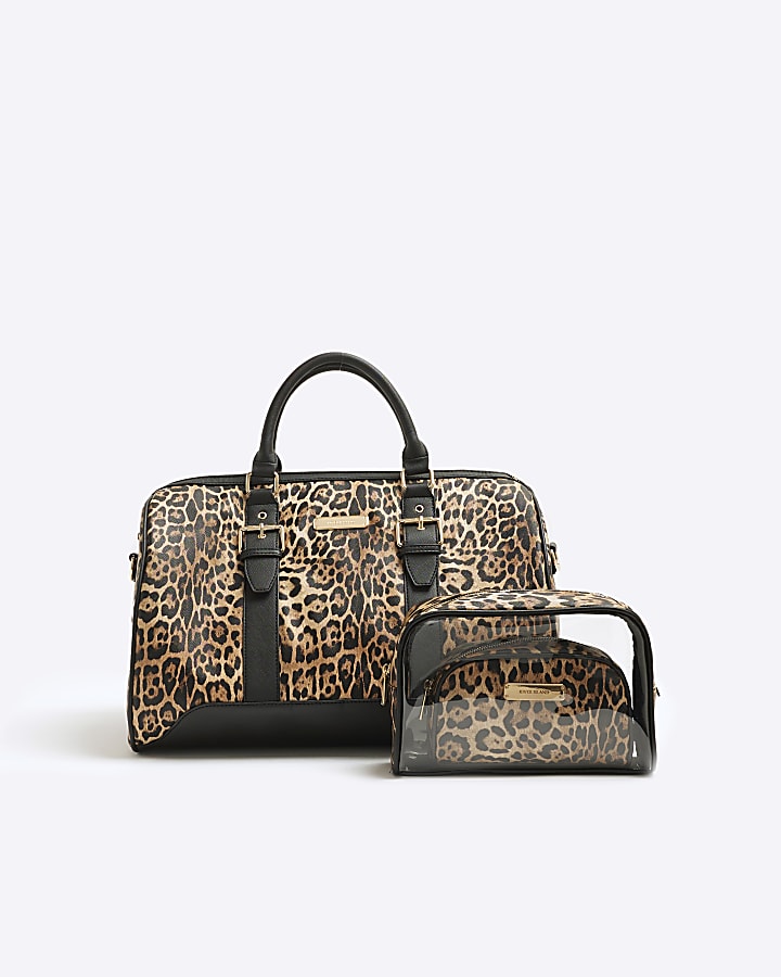 Brown Leopard Barrel Bag Bundle