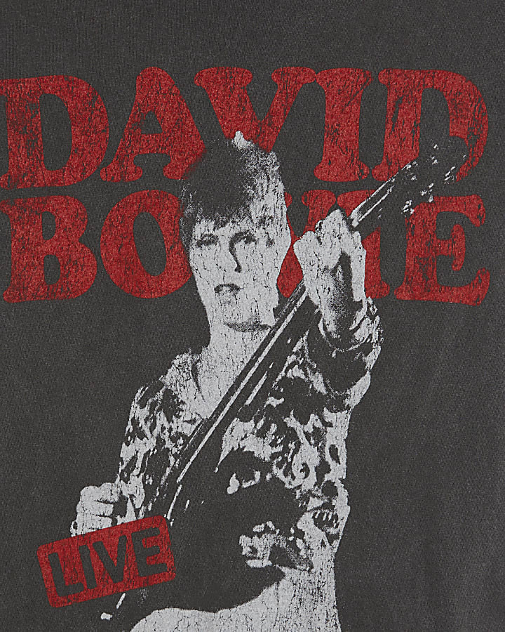 Grey David Bowie graphic t-shirt