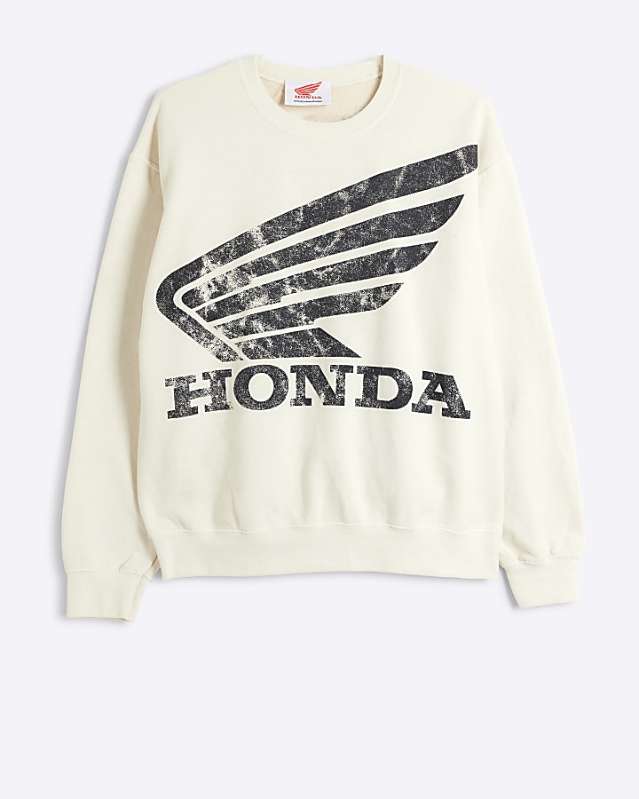 Cream Washed Honda Graphic Sweatshirt