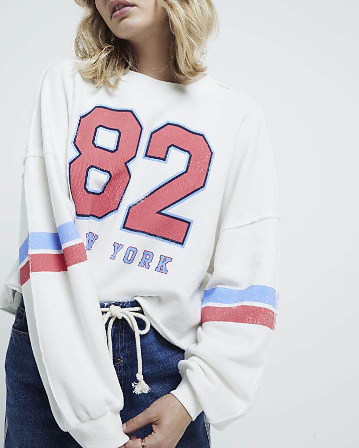 White New York graphic Sweatshirt