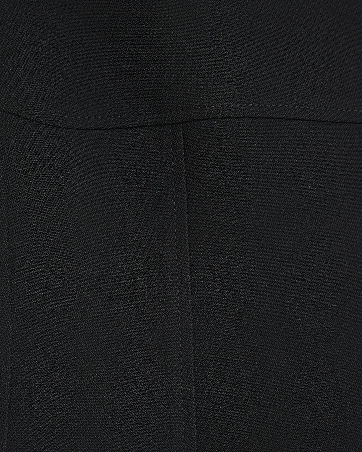 Black Tailored Seamed Midi Dress