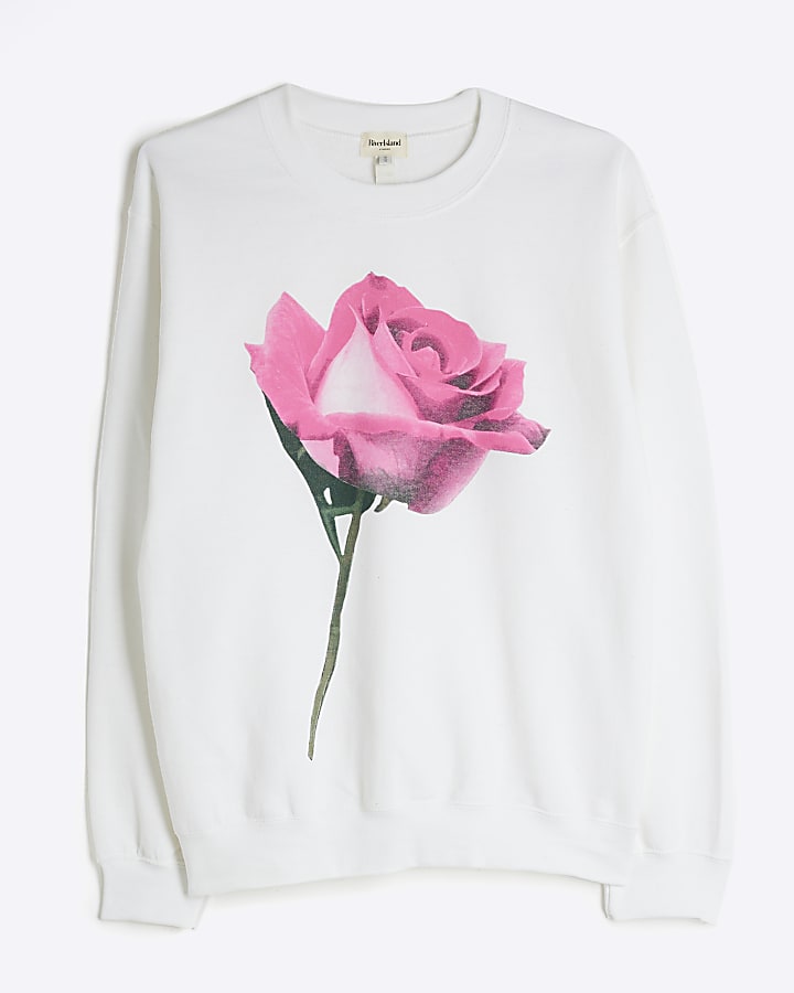 White Rose Graphic Sweatshirt
