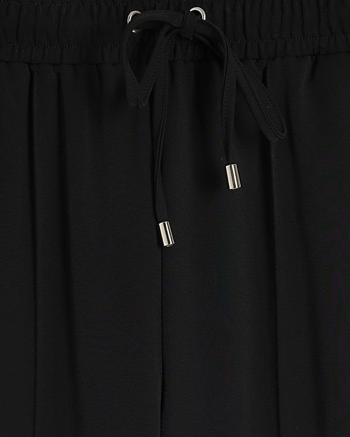 Black Wide Leg Side Stripe Joggers