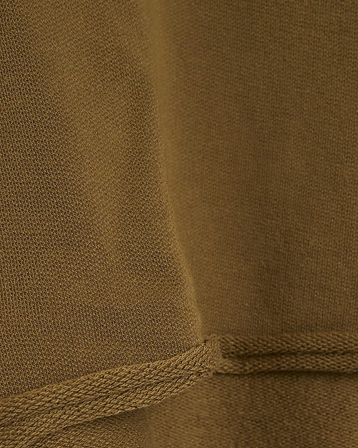 Khaki Long Sleeve Raw Seam Sweatshirt