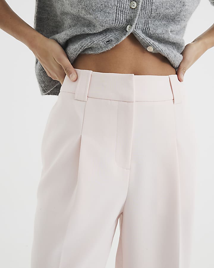 Petite Pink Straight Leg Trousers