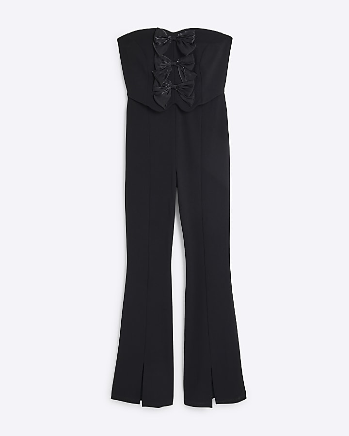 Black Bow Bandeau Jumpsuit