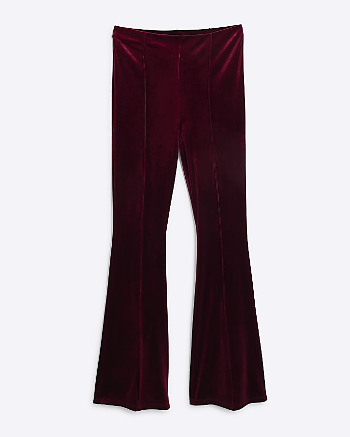 Red Velvet Bootcut Trousers