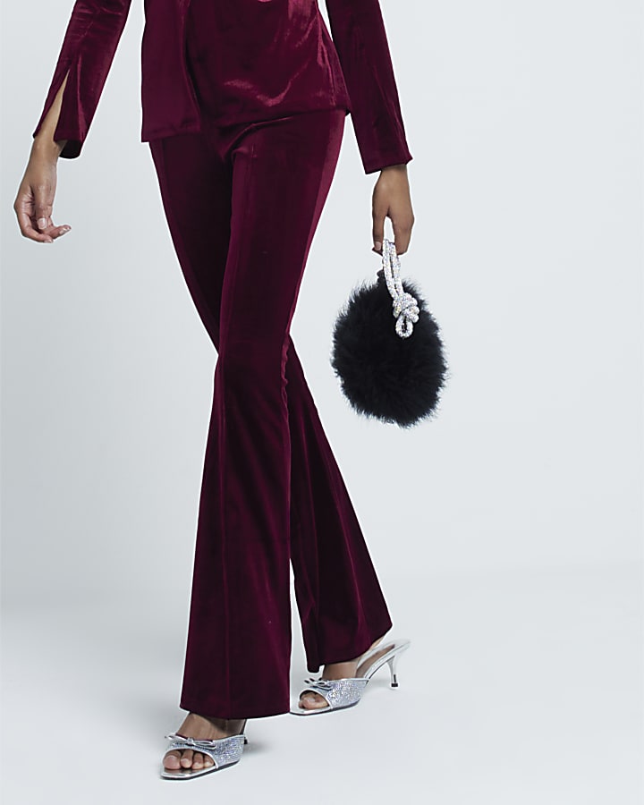 Red Velvet Bootcut Trousers