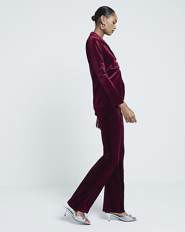 Red Velvet Bootcut Trousers