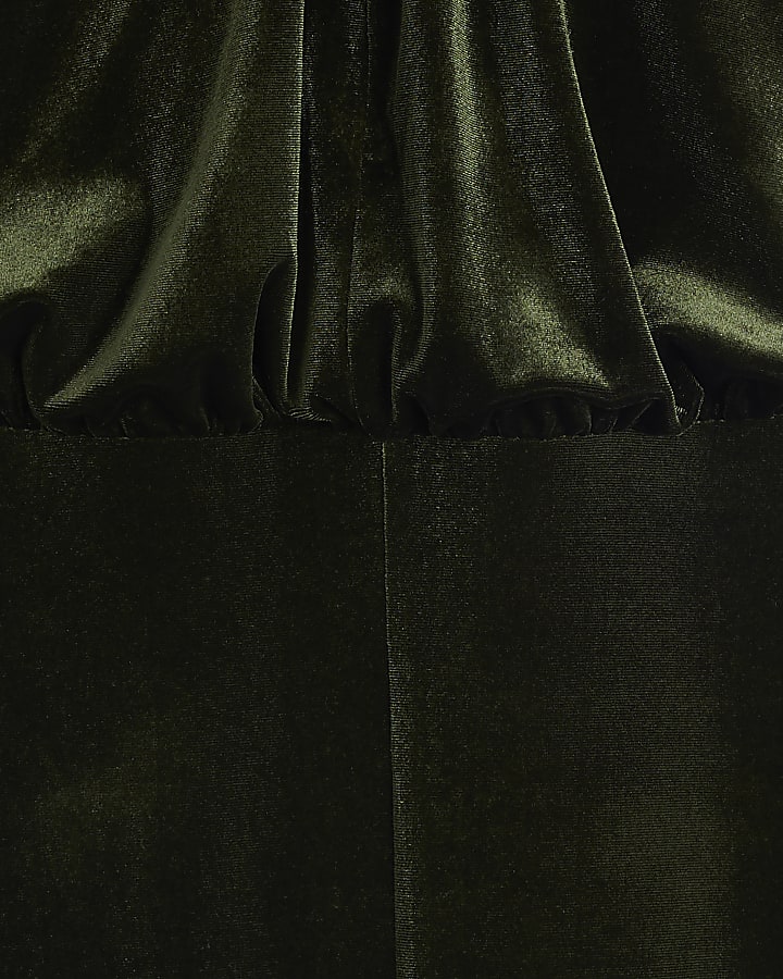 Green Velvet Halter Neck Jumpsuit