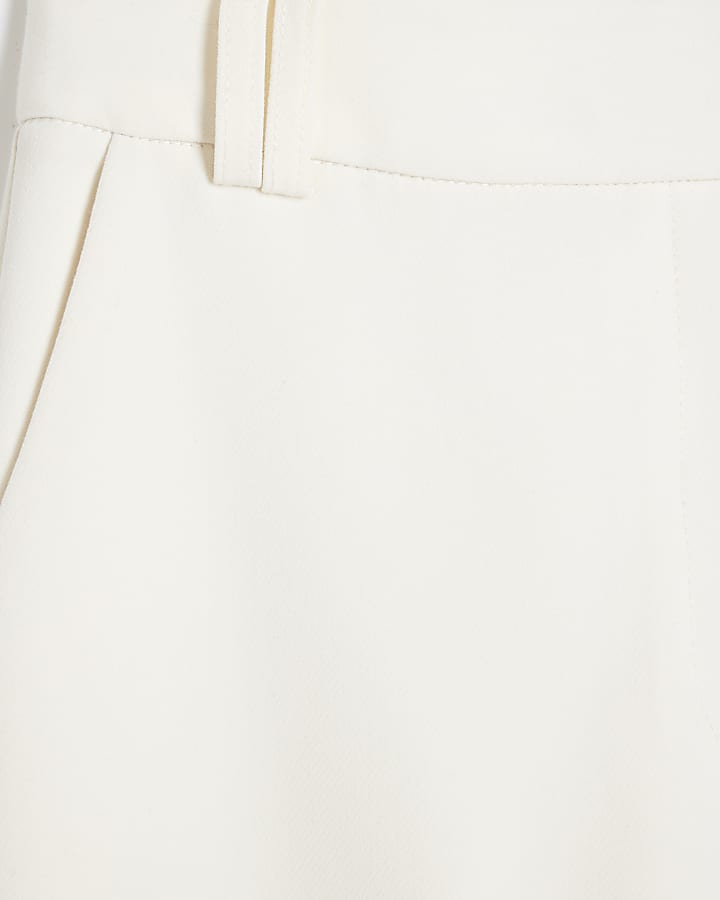 Petite Cream Slim Flared Trousers