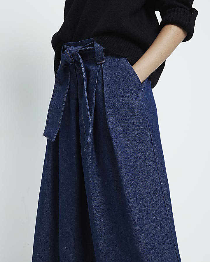 Blue Denim Maxi Skirt