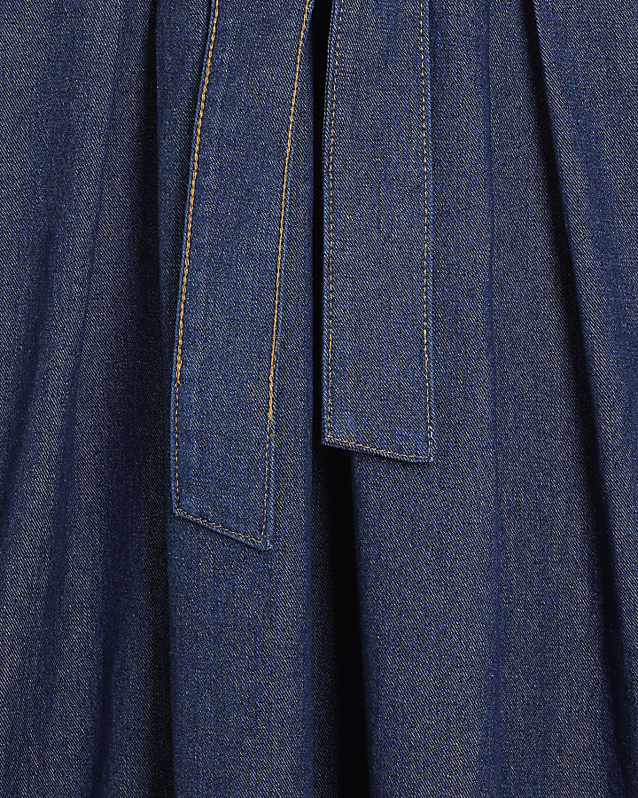 Blue Denim Maxi Skirt