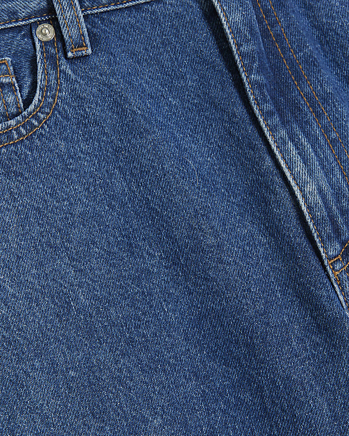 Blue Denim Relaxed Straight Jeans
