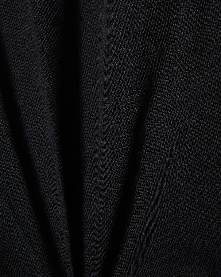 Black side knot t-shirt midi dress