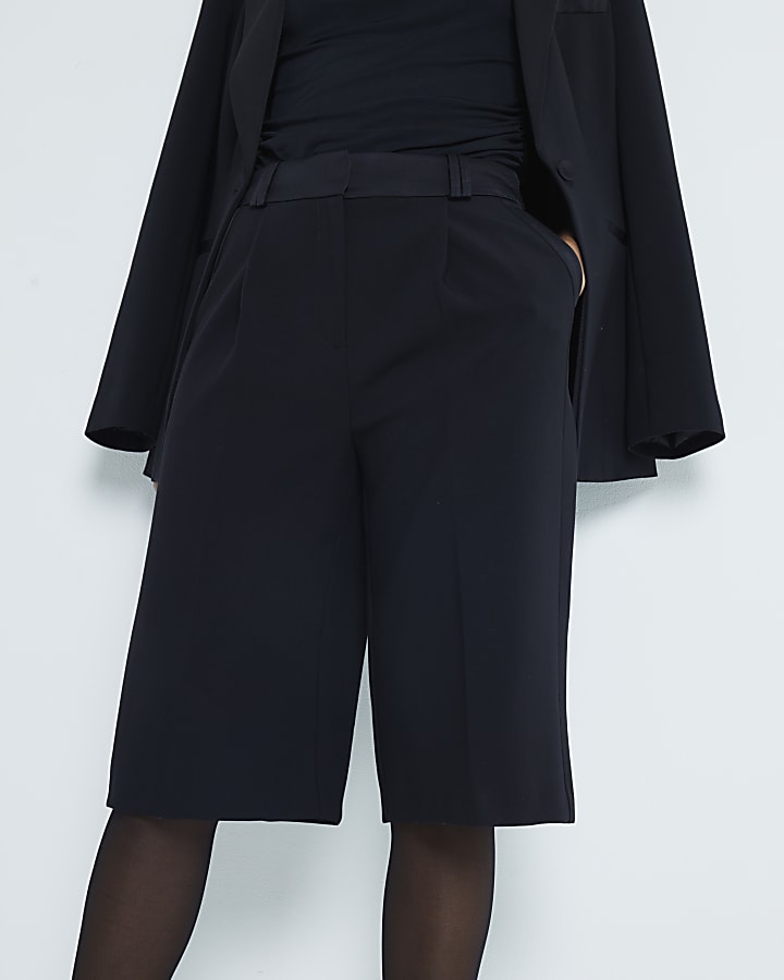 Black Bermuda Tailored Tux Shorts