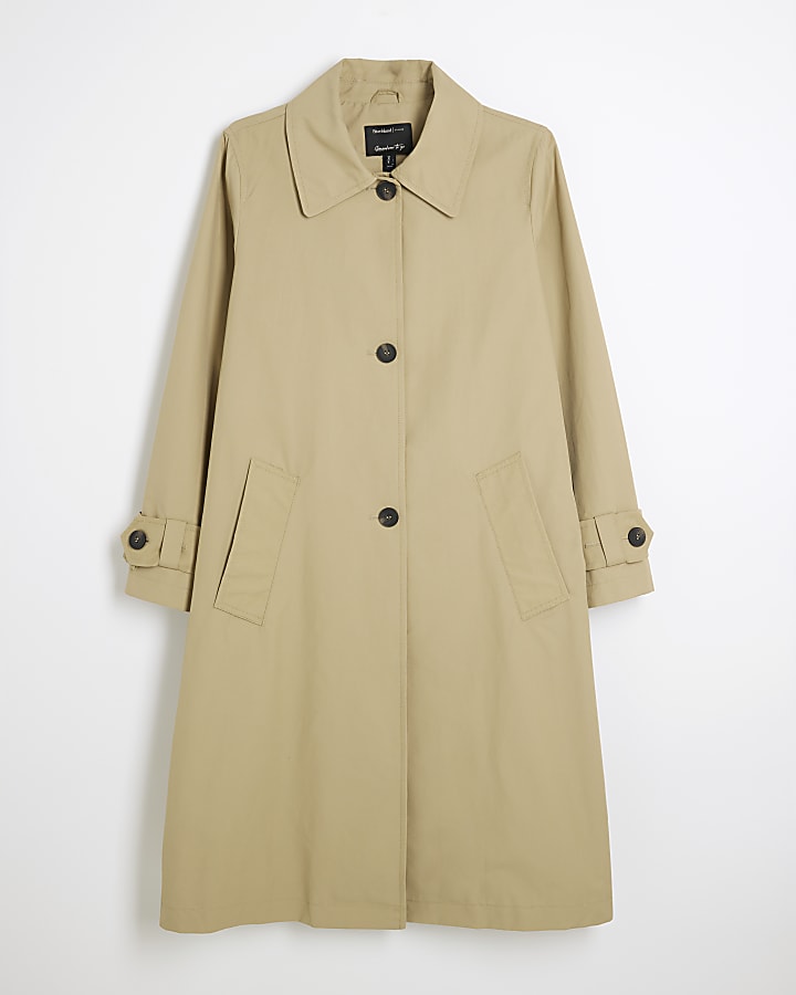 Beige Single Breasted Trench Coat