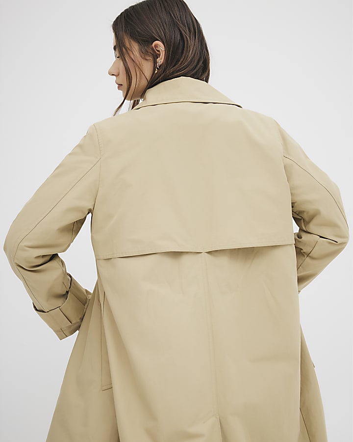 Beige Single Breasted Trench Coat