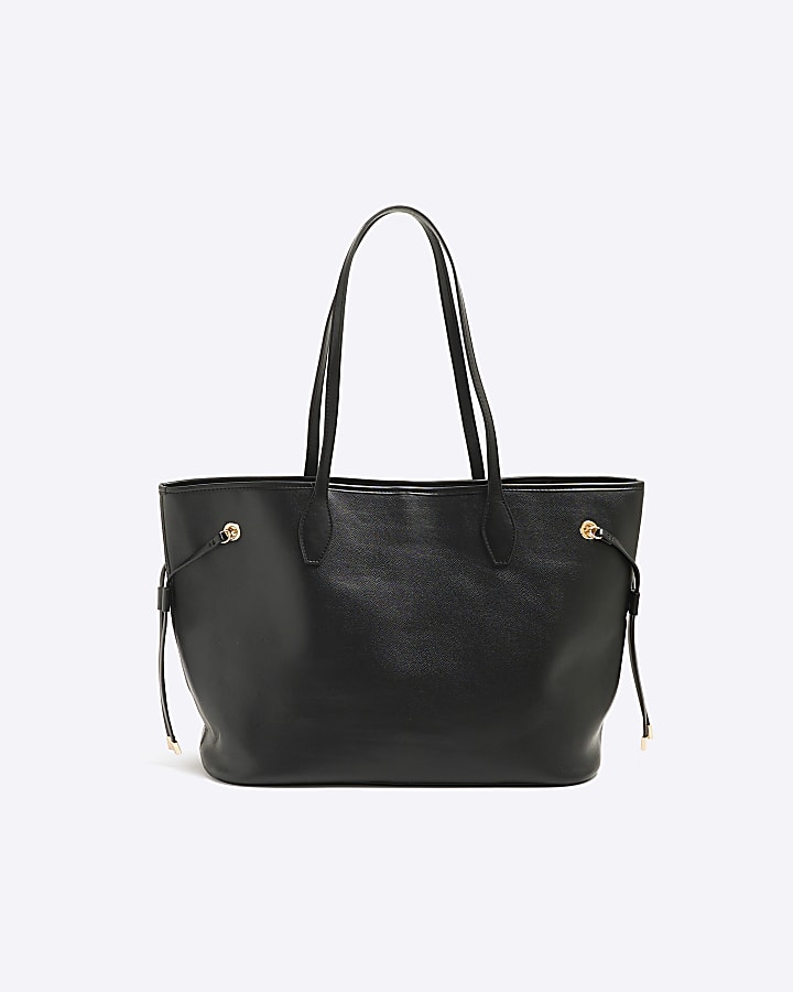 Black Side Tie RI Shopper Bag