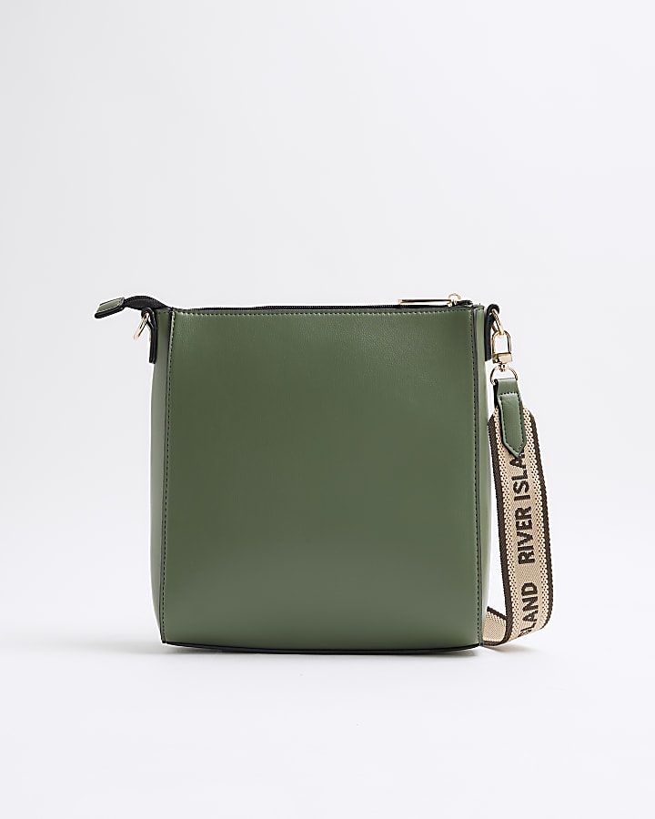 Green Faux Leather Embossed Cross Body Bag