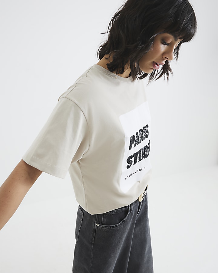 Brown Paris Studio Sequin T-Shirt