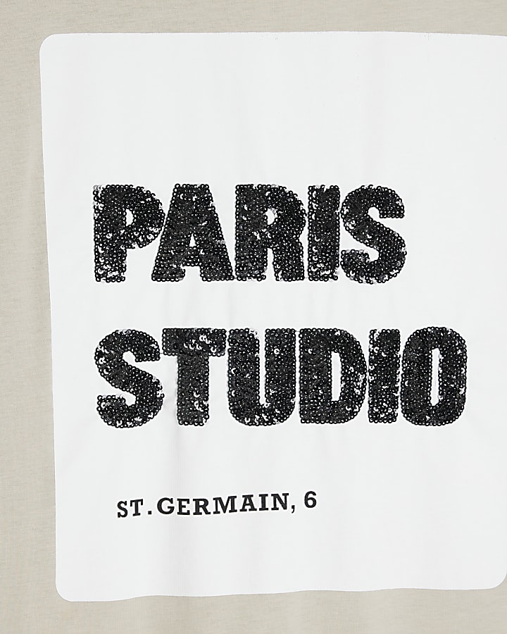 Brown Paris Studio Sequin T-Shirt