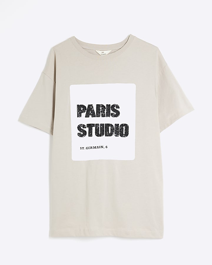 Brown Paris Studio Sequin T-Shirt