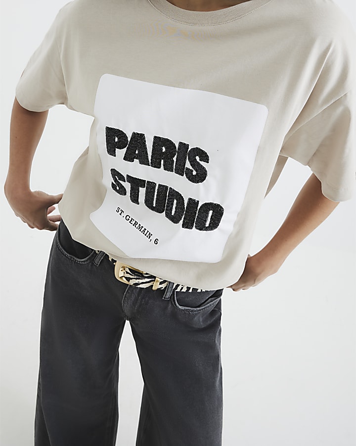 Brown Paris Studio Sequin T-Shirt