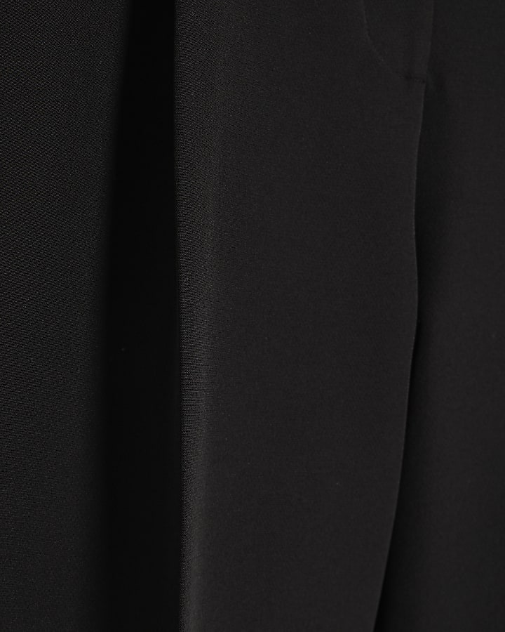 Black Pleated Bermuda Shorts