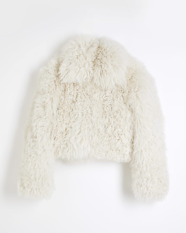 Cream Premium Real Shearling Coat