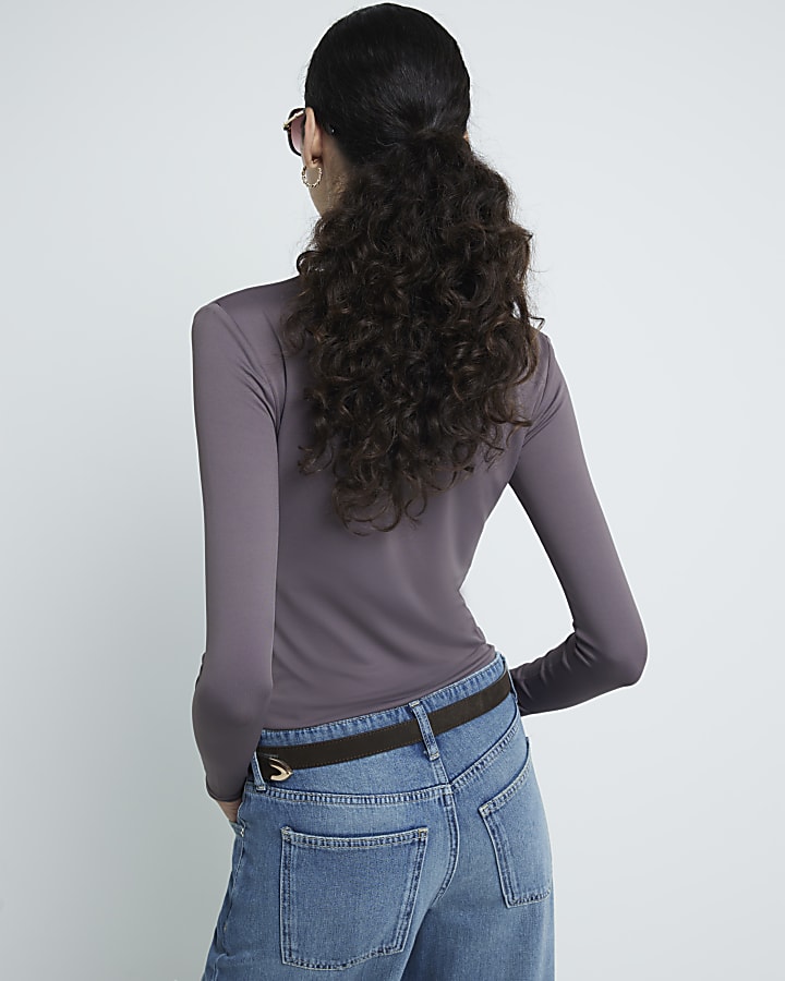Grey Long Sleeved Top