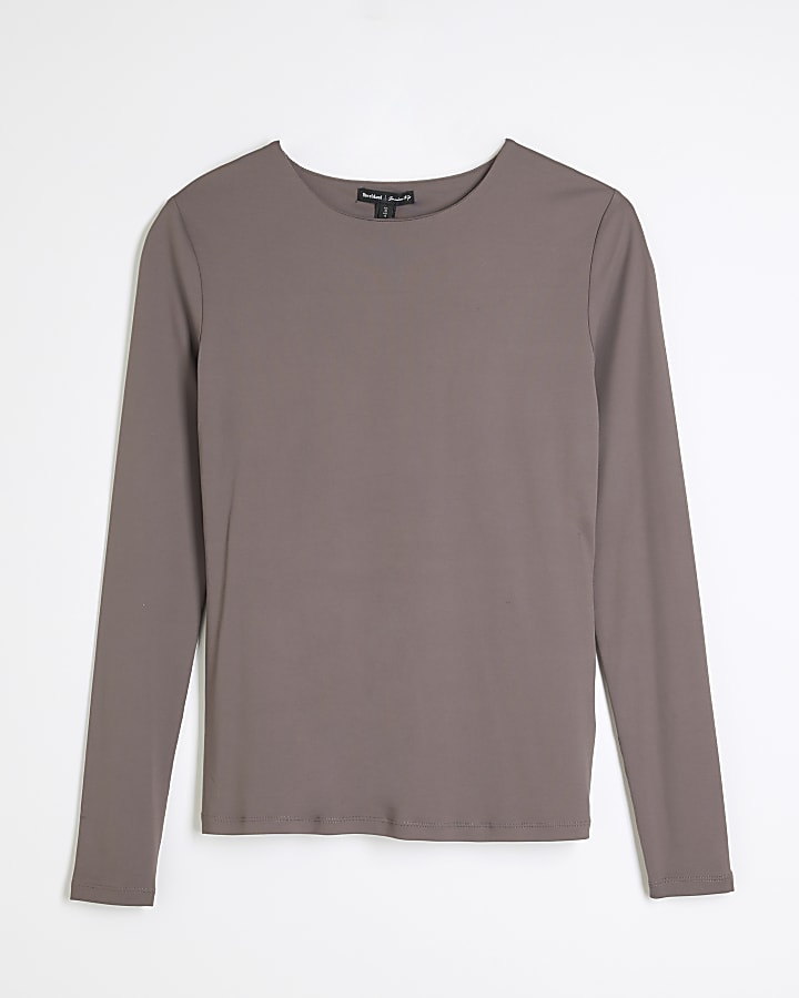 Grey Long Sleeved Top