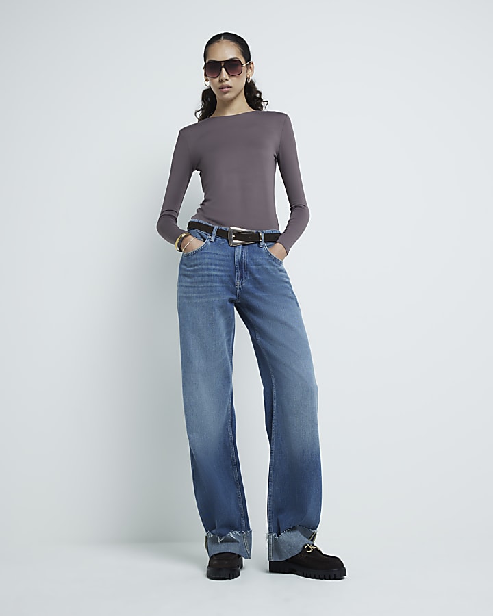 Grey Long Sleeved Top