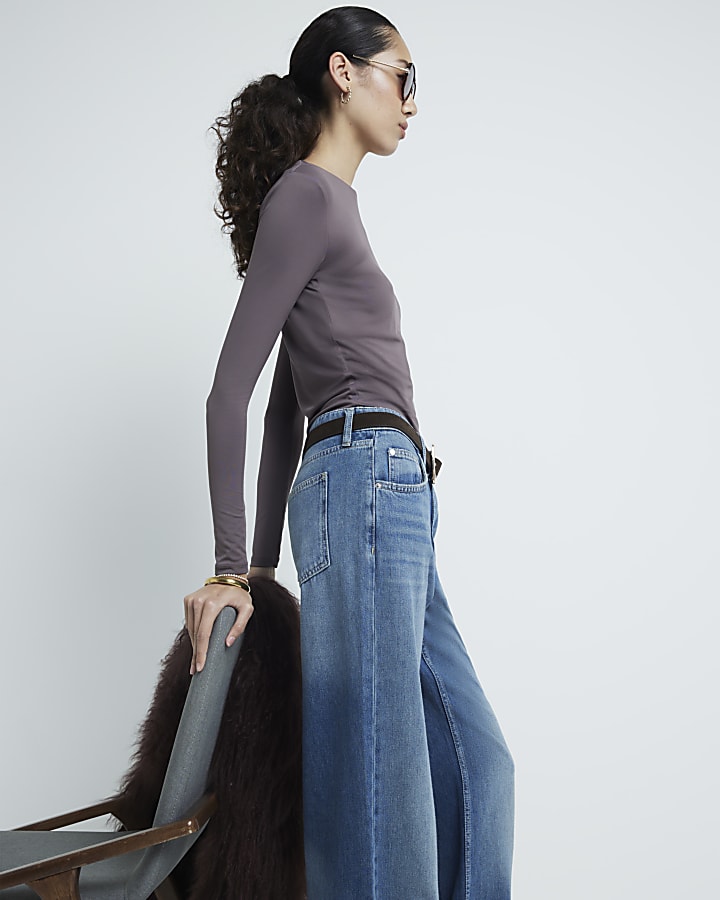 Grey Long Sleeved Top